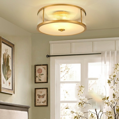 Creative Glass Colonial Style Flush Mount Ceiling Light for Corridor Hallway and Bedroom