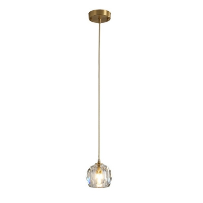 Crystal Globe 1 Light Elegant Modern Pendants Light Fixtures Bedroom Hanging Ceiling Light