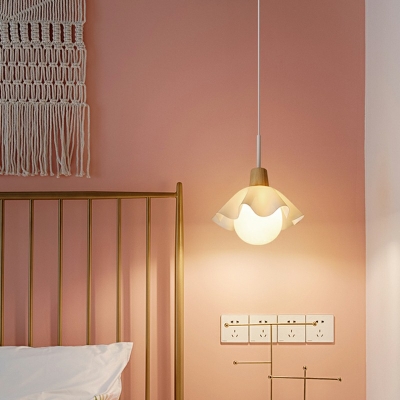 Globe Modern Minimalist Hanging Lamp Wood Simplicity Pendant Lighting Fixtures for Living Room