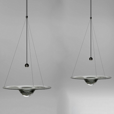 LED Glass Hanging Ceiling Light Modern Basic Clear Pendants Light Fixtures for Living Room