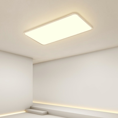 White Flush Mount Lamp Fixtures Rectangle Shade Modern Style Acrylic Led Surface Mount Ceiling Lights for Dining Room