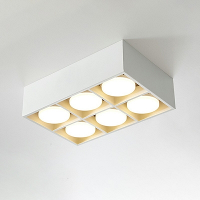 White Led Flush Mount Lights Rectangle Shade Simplicity Style Acrylic Led Flush Mount Fixture for Dining Room