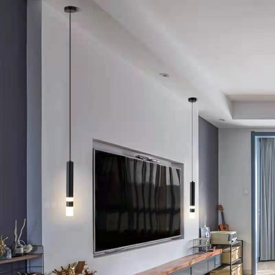 Acrylic 1 Light Cylinder Hanging Ceiling Light Modern LED Simplicity Pendants Light Fixtures for Bedroom