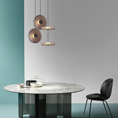 Artistry Disc Hanging Pendant Light Metal and Glass Pendant Lighting Fixtures