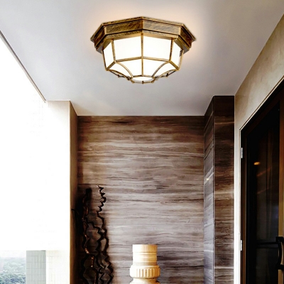 Flush Mount Ceiling Light Lattice Shade Modern Style Glass Led Flush Light for Dining Room