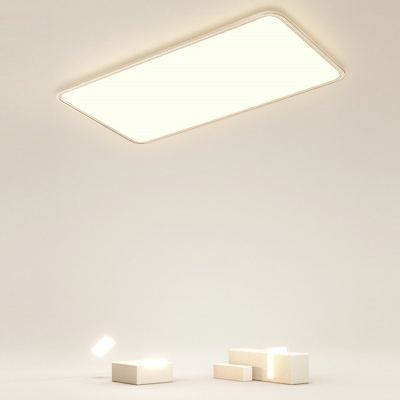 Contemporary Rectangular Flush Mount Light Fixtures Acrylic and Metal Led Flush Light