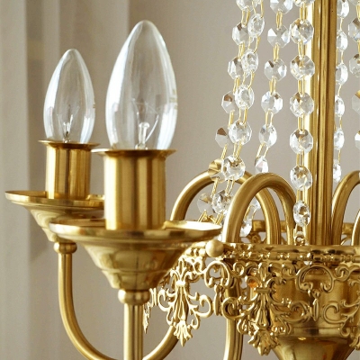 European Style Chandelier 4 Head Candle Shape Ceiling Chandelier for Living Room