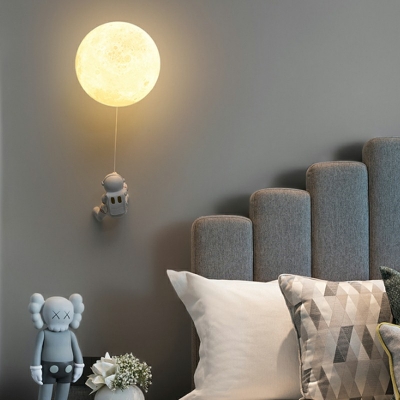 Kid's Wall Mounted Light Fixture 1 Light Creative Flush Wall Sconce for Bedroom