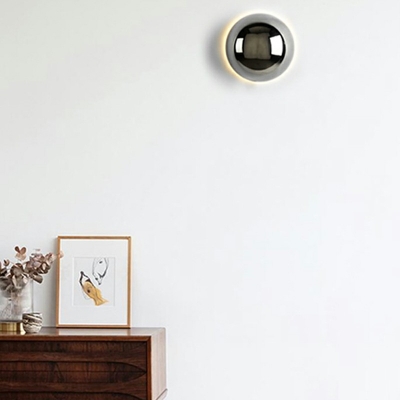 Modern Minimalist Flush Mount Wall Sconce Round Shape Wall Lighting Ideas for Bedroom