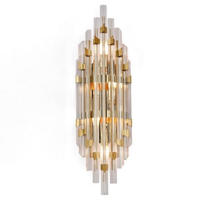 Postmodern Style Flush Mount Wall Sconce 3 Light Crystal Wall Sconces for Living Room