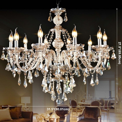 Single Tier Chandelier Pendant Light Crystal Traditional Antique Chandeliers for Living Room