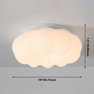 1-Light Flush Mount ​Minimalist Style Clound Shape Metal Ceiling Lighting