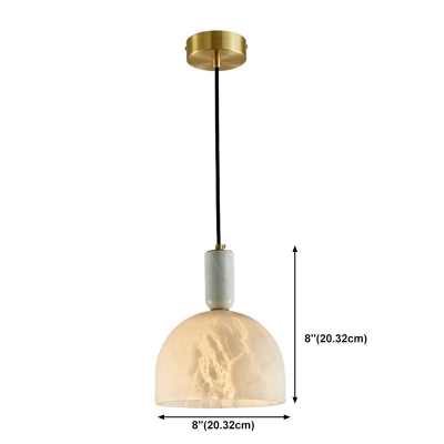 1-Light Pendant Lighting Simplicity Style Dome Shape Metal Suspension Light