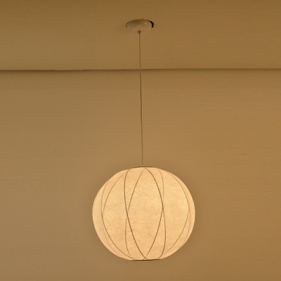 1-Light Pendant Lights Modernist Style Globe Shape Fabric Hanging Light Fixtures