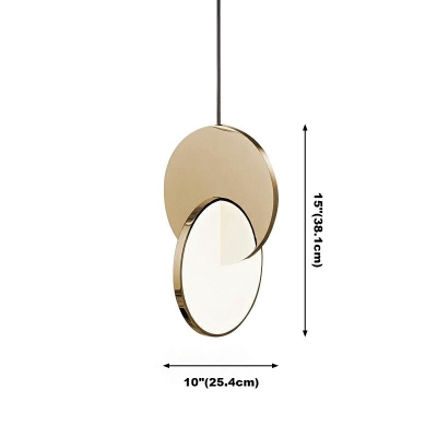 1-Light Pendulum Lights Minimalist Style Round Shape Metal Warm Light Hanging Lamps