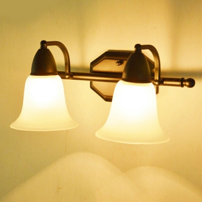 2-Light Sconce Lamp Traditional Style Bell Shape Metal Wall Light Fixtures