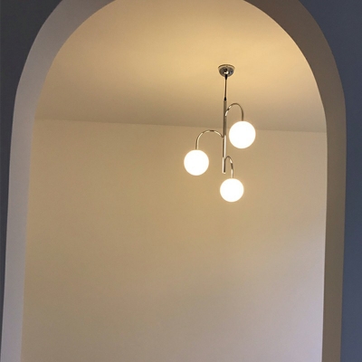 Chrome 3 Lights Modern Chandelier Lighting Fixtures Simplicity Ceiling Chandelier for Living Room