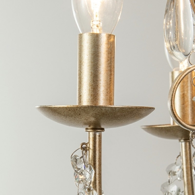European Style Hanging Light Kit 5 Light Crystal Chandelier for Living Room Bedroom