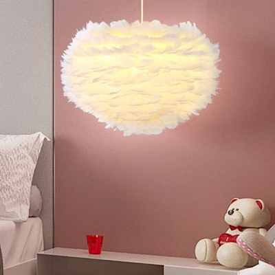 Modern Style Hanging Lights 4 Light Feather Hanging Light Kit for Living Room