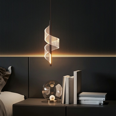 Modern Style LED Pendant Light Nordic Style Metal Acrylic Hanging Light for Bedside