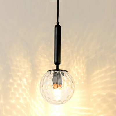 Vintage Globe Glass Hanging Light Fixtures Industrial Pendulum Lights for Bedroom