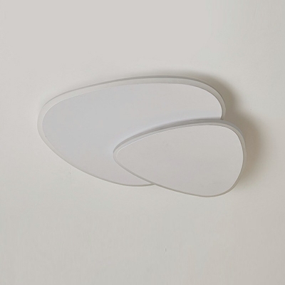 White Led Flush Light Triangle Shade Modern Style Acrylic Led Flush Mount Fixture for Dining Room