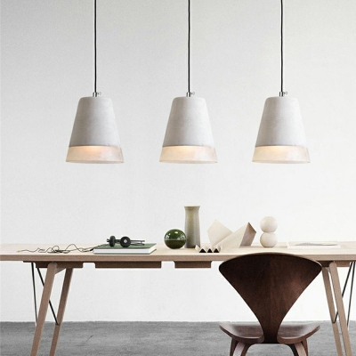 1-Light Down Lighting Pendant Minimalist Style Cone Shape Stone Hanging Fixture