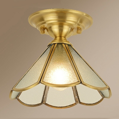 1-Light Flush Mount Light Traditional Style Cone Shape Metal Ceiling Mounted Fixture