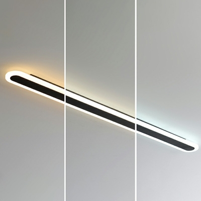 1 Light Strip Shade Wall Sconce Lighting Modern Style Metal Led Wall Sconce for Living Room
