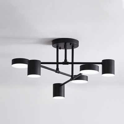 Contemporary Asymmetric Chandelier Light Fixtures Metal and Acrylic Ceiling Chandelier