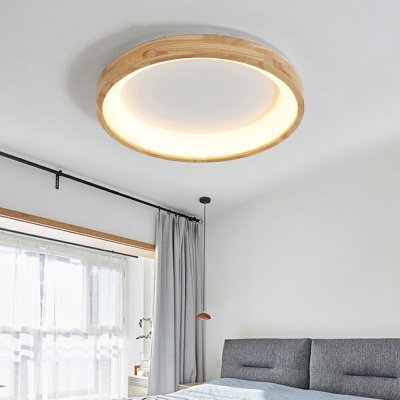 Contemporary Ring Flush Mount Ceiling Light Fixtures Wood Ceiling Mounted Light