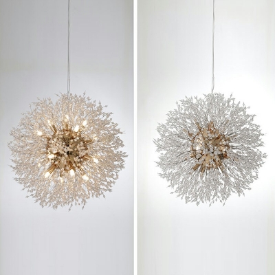 Creative Crystal Decorative Chandelier Dandelion Shape Light for Hall Corridor and Bedroom