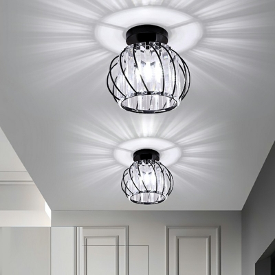 Creative Crystal Decorative Semi-Flush Mount Ceiling Fixture for Corridor Bedroom and Hall