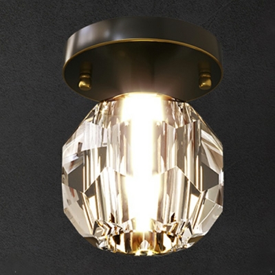 Creative Crystal Warm Decorative Semi-Flush Mount Ceiling Fixture for Corridor Hall and Bedroom