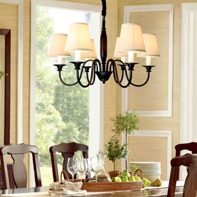 Designer Style Chandelier Fabric Shade Ceiling Chandelier for Dining Room Living Room