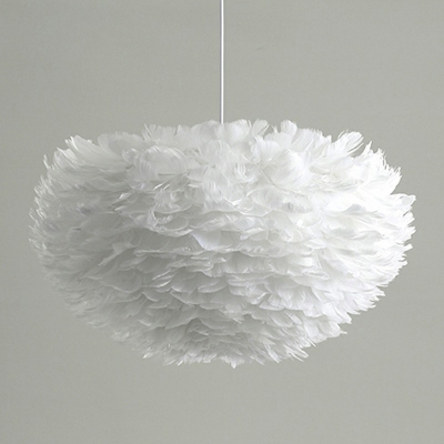 Feather Material Hanging Ceiling Lights 3 Light Suspension Light for Living Room Bedroom
