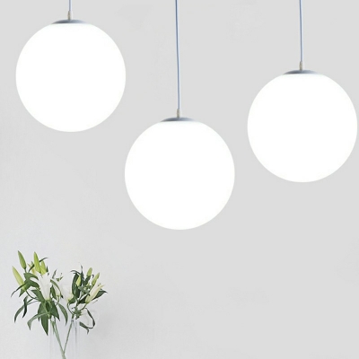 Globe Glass Suspension Pendant Modern Simplicity White Hanging Ceiling Lights