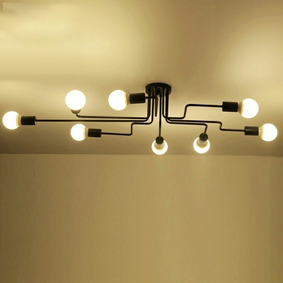 Modern Style LED Flushmount Light Industrial Style Metal Celling Light for Living Room