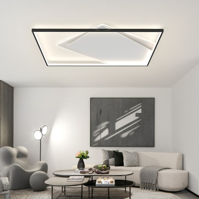 Rectangle LED Ceiling Flush Mount Lights Modern Living Room Minimal Flush Mount Lighting