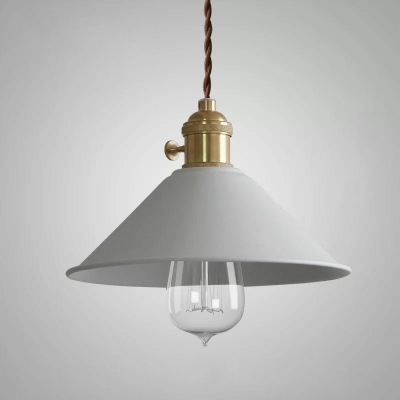 1-Light Hanging Light Fixtures Simplicity Style Cone Shape Metal Pendant Lighting