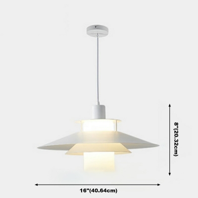 1-Light Pendant Lighting Fixtures Minimalist Style Cone Shape Metal Hanging Ceiling Light