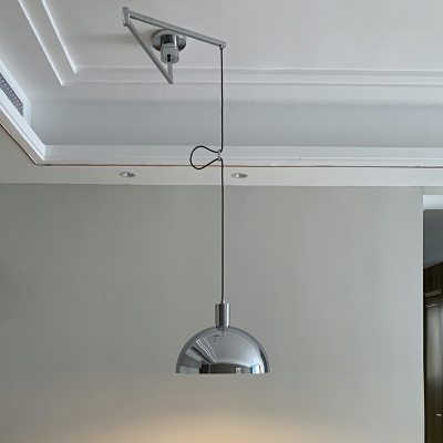 1-Light Suspension Lamp Modernist Style Dome Shape Metal Hanging Light Fixtures
