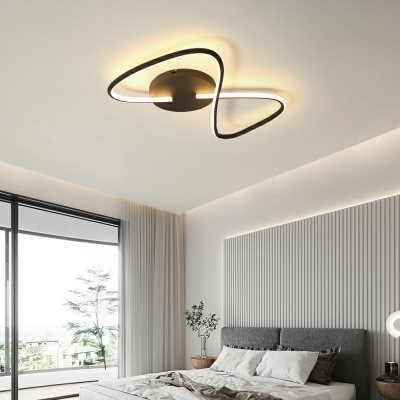 Led Flush Mount Lights Linear Shade Modern Style Acrylic Led Flush Mount Fixture for Dining Room