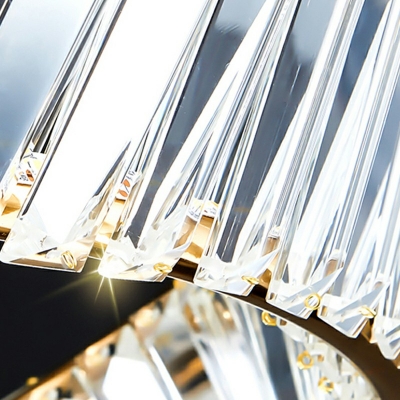 Contemporary Ring Semi-Flush Mount Ceiling Light K9 Crystal Led Ceiling Lights