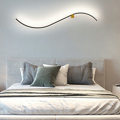 Creative Metal Warm Line Sconce Wall Light for Corridor Bedroom Bedside and  Background Wall