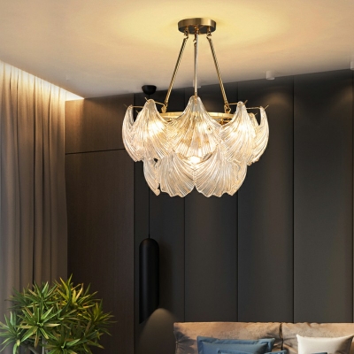 Glass and Metal Chandelier Lighting Fixtures Modern Elegant Ceiling Chandelier for Living Room