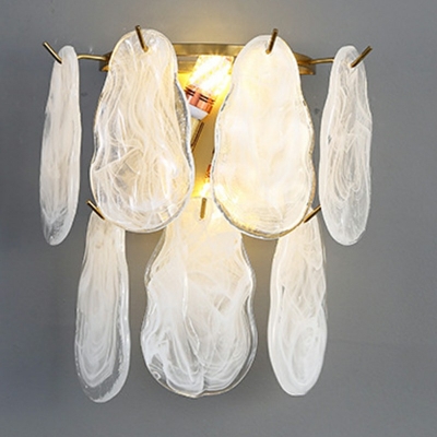 Modern 1 Light Glass Crystal Wall Mounted Light Fixture Metal Elegant Bedroom Wall Hanging Lights