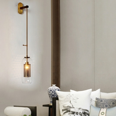 Modern Glass Wall Mounted Lighting 1 Light Wall Light Sconce for Living Room