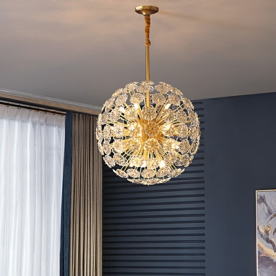 Modern Style Glass Chandelier Light 6 Lights Nordic Style Pendant Light for Bedroom Dinning Room