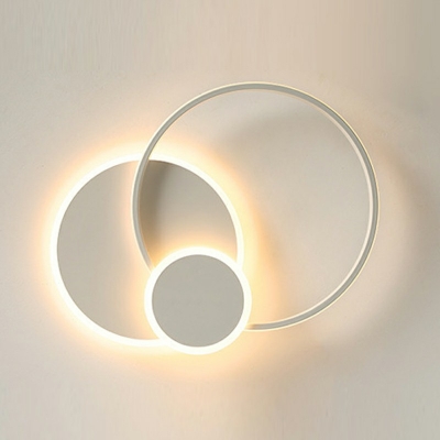 White Led Flush Light Round Shade Modern Style Acrylic Led Flush Mount Fixture for Dining Room